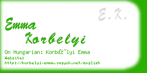 emma korbelyi business card